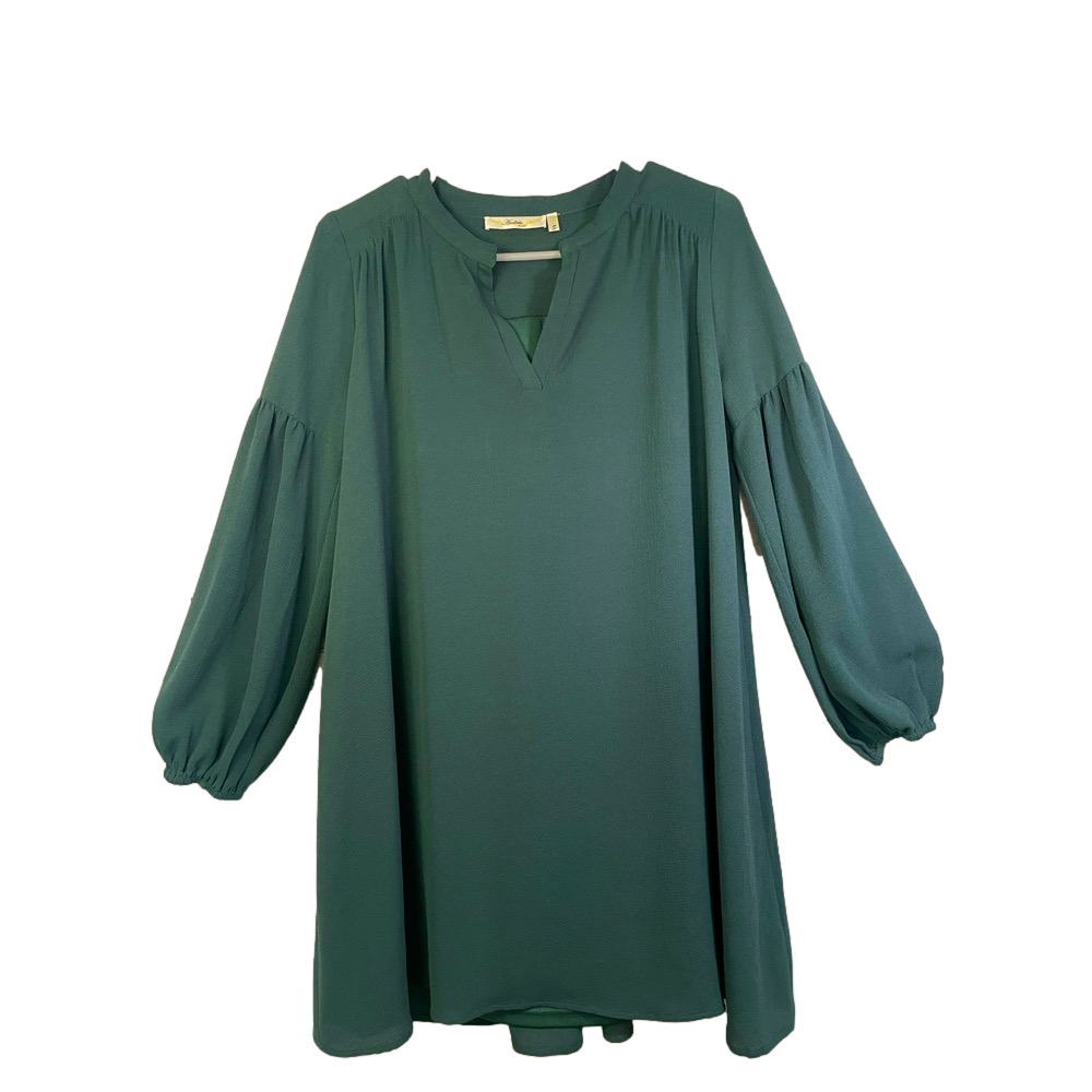 Andree By Unit Green Dress With Bubble Sleeves Size Small
